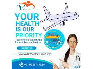 Vedanta Air Ambulance Service in Allahabad with Life-Stocking Medical Tools