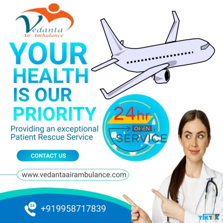 vedanta-air-ambulance-service-in-allahabad-with-life-stocking-medical-tools-big-0