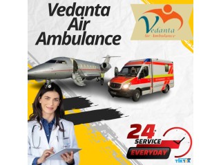 Vedanta Air Ambulance Service in Gorakhpur with All Medical Attachments