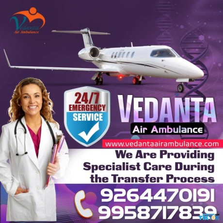 vedanta-air-ambulance-service-in-bhopal-with-proper-medical-set-up-and-facilities-big-0