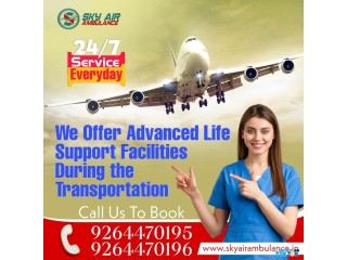 Sky Air Ambulance from Bilaspur to Delhi with Critical Care Medical Team