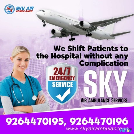 sky-air-ambulance-from-pondicherry-to-delhi-with-well-expert-medical-team-big-0