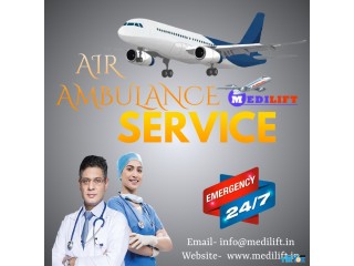Book Prompt Renowned Air Ambulance Service in Delhi by Medilift with Medical Team