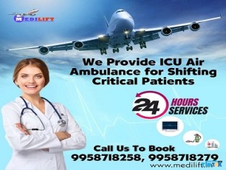 Choose Low-Cost Air Ambulance in Guwahati Via Medilift with Advanced Health Care Facility