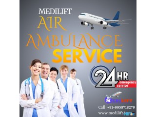 Charter Air Ambulance Service in Siliguri by Medilift with Proficient Medical Staff