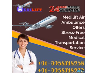 Hire The Air Ambulance Varanasi to Delhi by Medilift for Comfortable Shifting