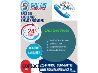Top-Class Medical Comfort Air Ambulance from Jamshedpur by Sky Air