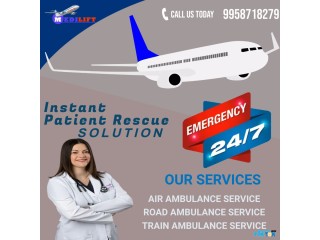 Book Air Ambulance Services in Silchar by Medilift with Top Medical Facility