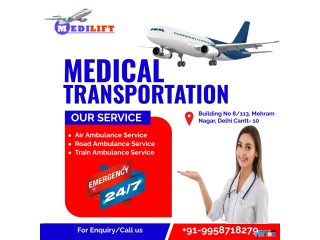 Use Air Ambulance Service in Guwahati by Medilift with Qualified Medical Team