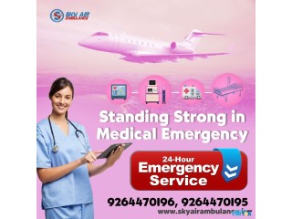 Sky Air Ambulance from Guwahati to Delhi | A-one Class Shifting