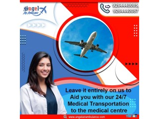 Quick Rescue Transportby Angel Air Ambulance in Srinagar with Entire Amenities