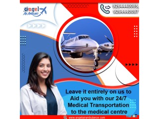 Get the Hi Tech ICU Air Ambulance Service in Ranchi by Angel with Medical Team