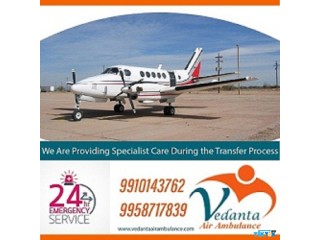 Pick Air Ambulance Service in Muzaffarpur by Vedanta with Curative Medical Equipment