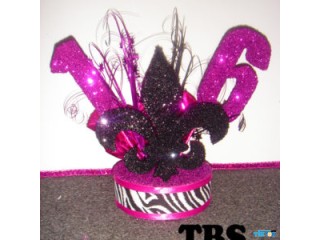 Get customized candelabras and step & repeats to rent Sweet 16 party supplies