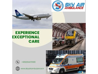 •	Without challenges, patients get carried by Sky Train Ambulance in Siliguri