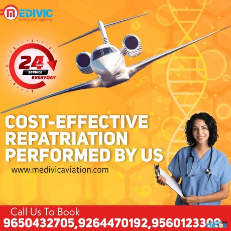 phenomenal-icu-air-ambulance-service-in-guwahati-by-medivic-with-authentic-medical-setup-big-0