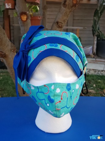 scrub-cap-with-hair-pins-and-buttons-blue-stethoscope-heartbeat-pattern-big-0
