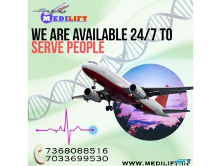 Receive Peerless Medical Setup Air Ambulance Service in Guwahati by Medilift