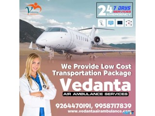 Vedanta Air Ambulance Service in Kolkata with Modern Equipment at a Very Low Cost