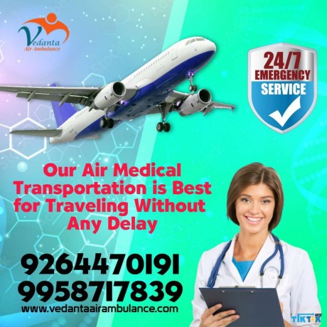 vedanta-air-ambulance-service-in-varanasi-with-well-expert-medical-team-big-0