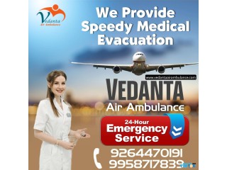 Vedanta Air Ambulance in Aurangabad with All Types of Essential Equipment